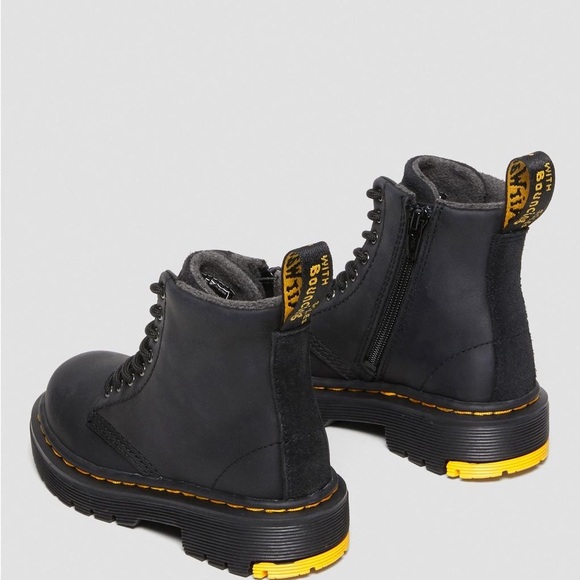 Dr. Martens Kids Black Leather Boots size 8 US like new - Picture 5 of 15